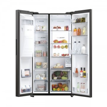 Haier Ψυγείο Ντουλάπα 601lt Total NoFrost Υ177.5xΠ90.5xΒ72.6εκ. Μαύρο HSW79F18DIPT